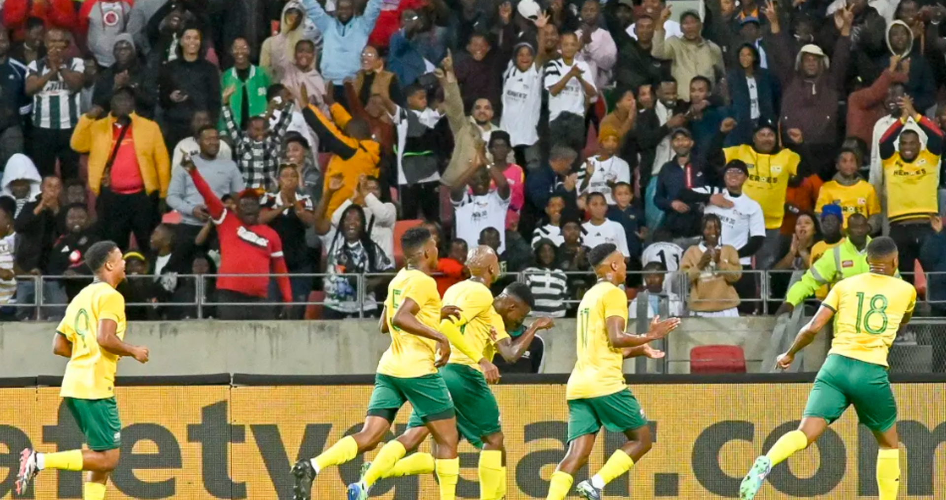 Bafana Bafana players celebrating