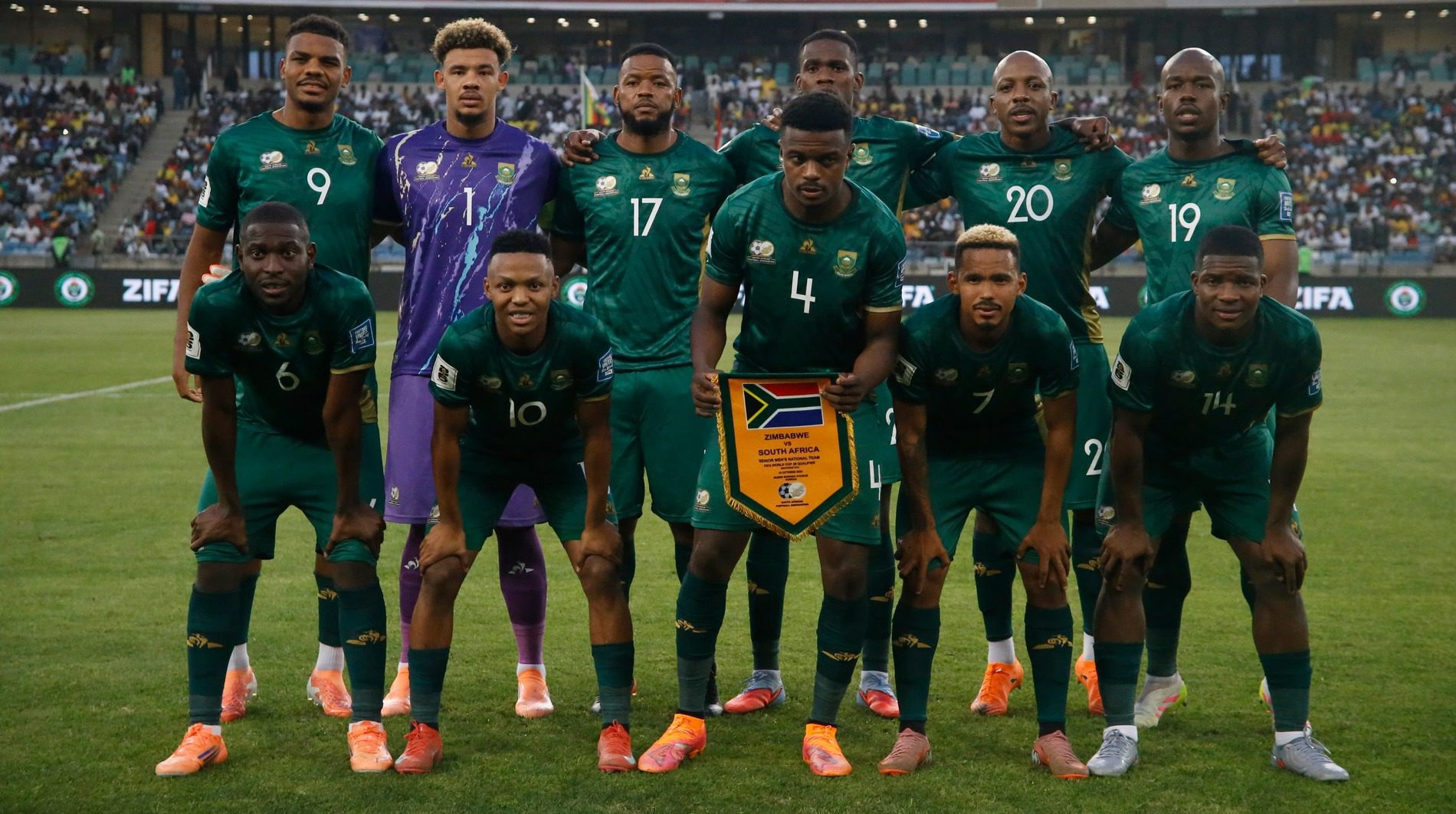 Sipho Mbule and Oswin Appollis in Bafana Bafana XI