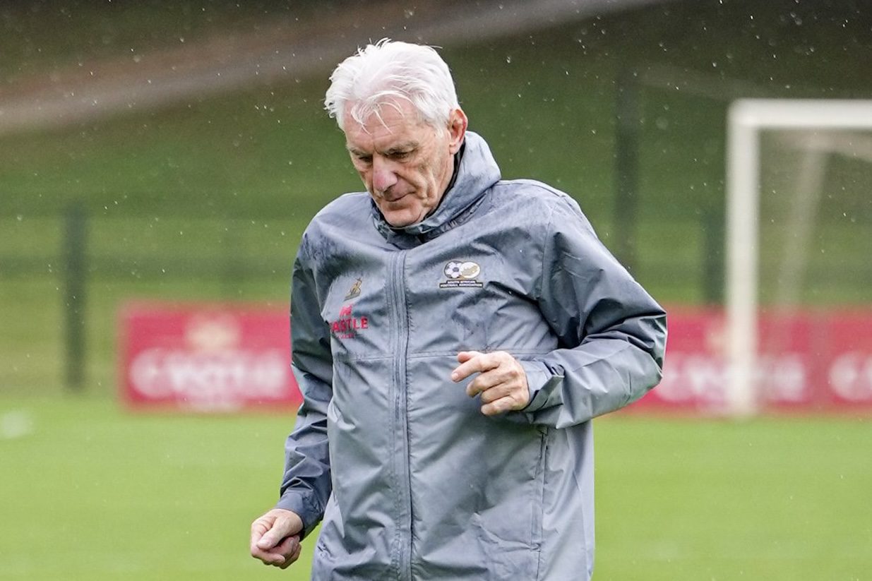 Bafana Bafana head coach Hugo Broos at training