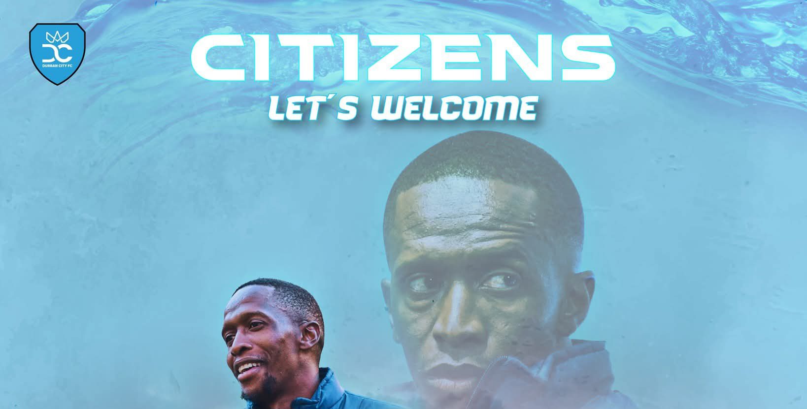 Official poster of Durban City welcoming Sinethemba Badela