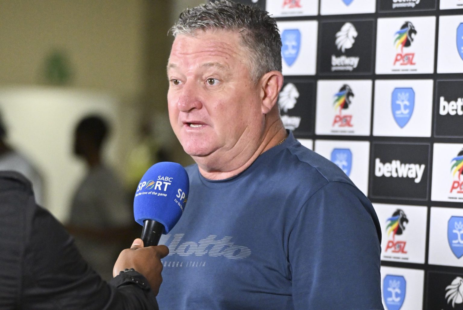 Coach Gavin Hunt during post-match interview