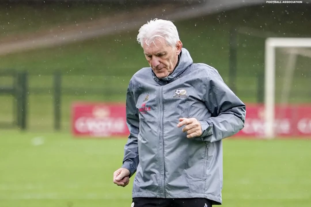 Bafaba Bafana coach, Hugo Broos at training