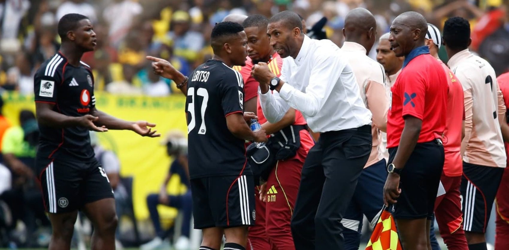Mbekezeli Mbokazi, Thabiso Lebitso and Abdeslam Ouaddou, Orlando Pirates
