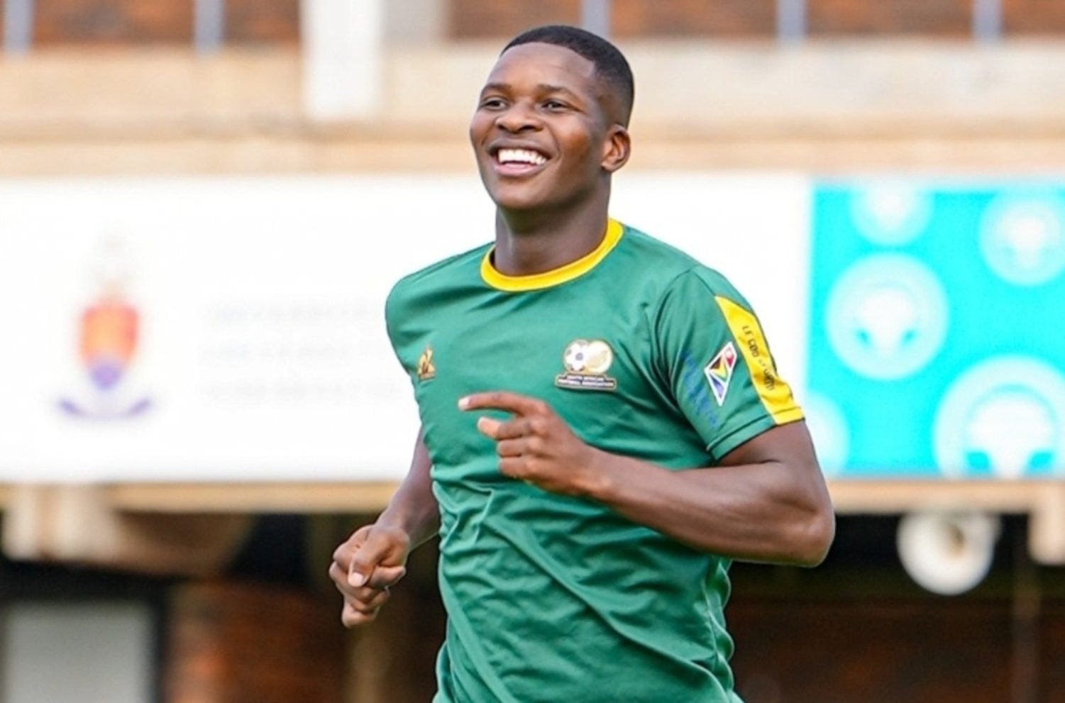 Mbekezeli Mbokazi during a Bafana Bafana training