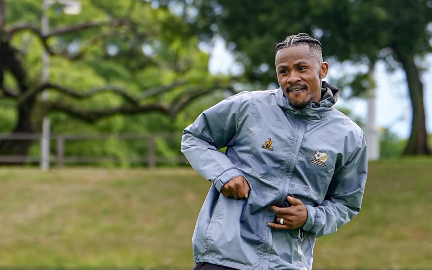 Siyabonga Ngezana in a Bafana Bafana training camp.