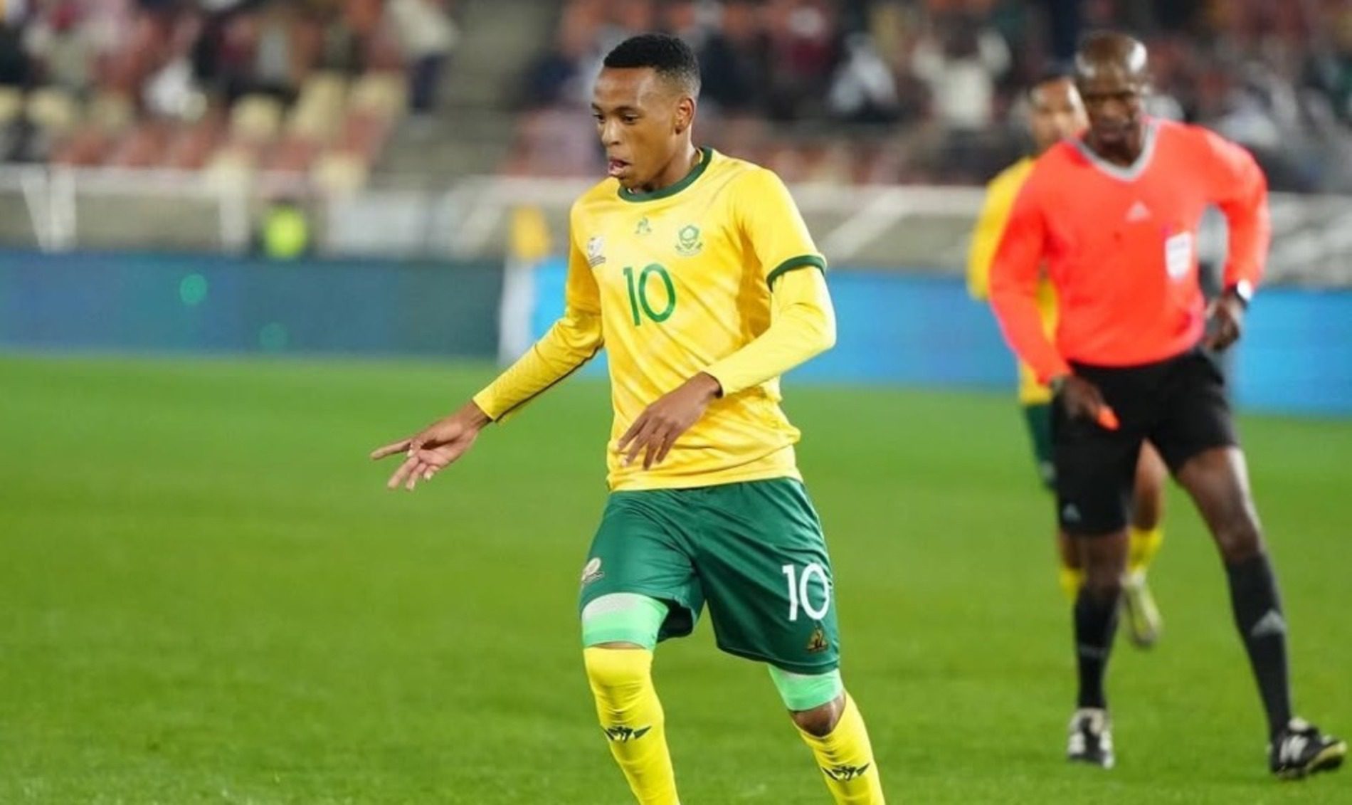 Relebohile Mofokeng in action for Bafana Bafana