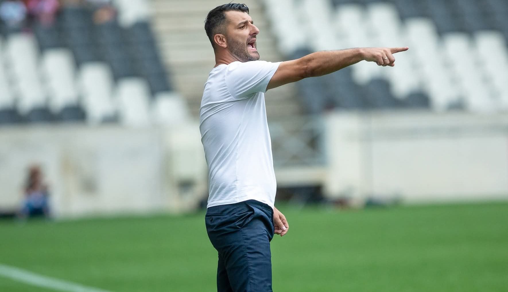 TS Galaxy coach Adnan Beganovic on the touchline