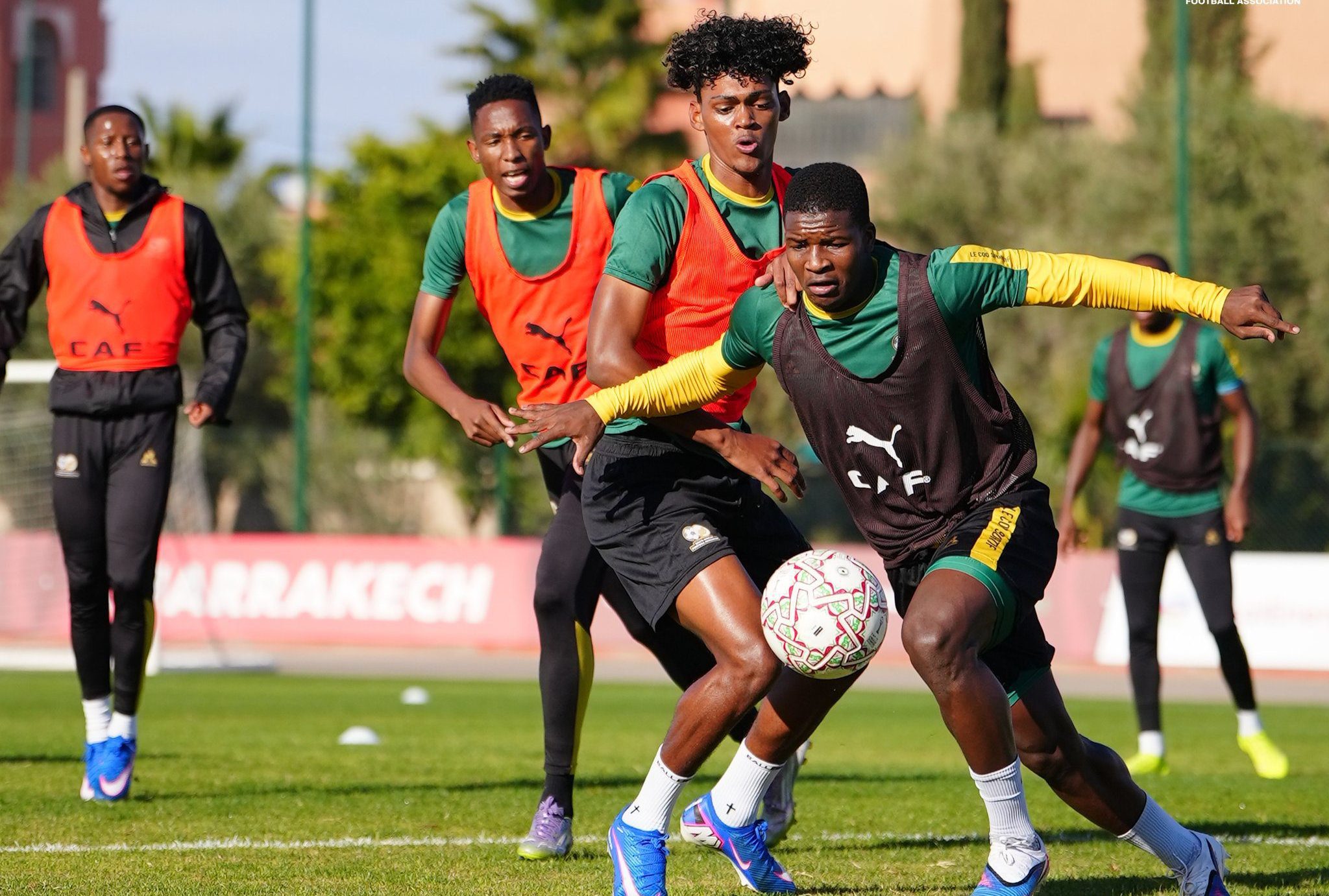 Bafana Bafana players at training ahead of key AFCON tie