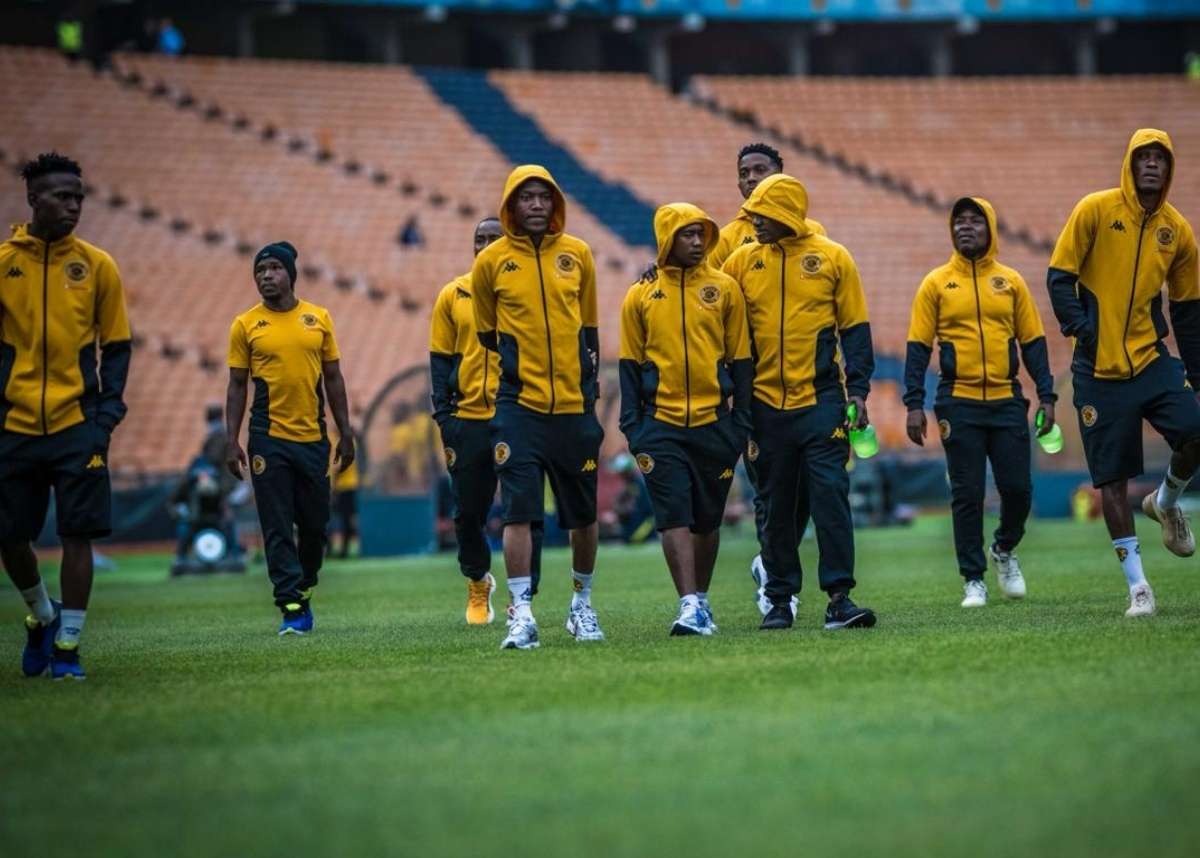 Kaizer Chiefs players take a pitch inspesction before hosting Golden Arrows at the FNB in the Betway Premiership on 20 January. Image: Kaizer Chiefs
