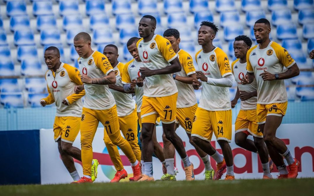 Kaizer Chiefs players at training in Zambia