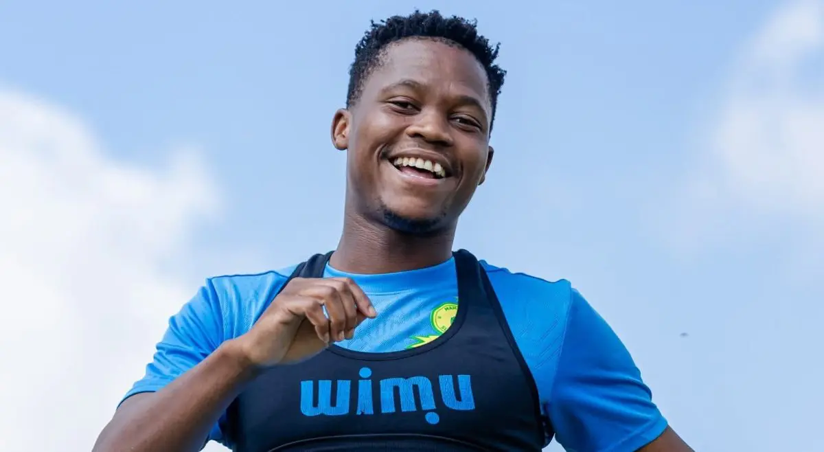 Kobamelo Kodisang in Mamelodi Sundowns colours