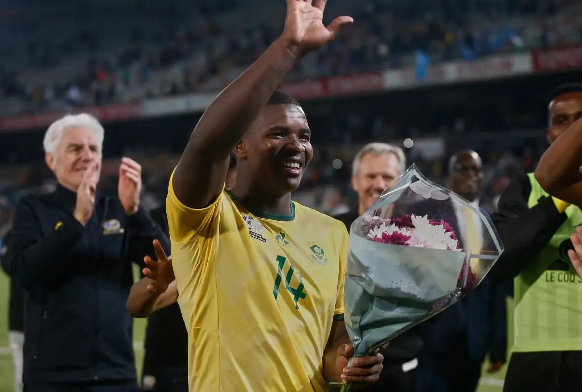 Mbekezeli Mbokazi in Bafana Bafana colours