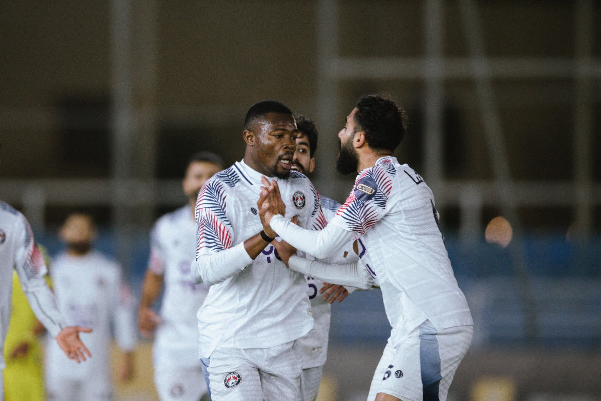 Former Kaizer Chiefs striker Ranga Chivaviro celebrating his goal in Saudi Arabia