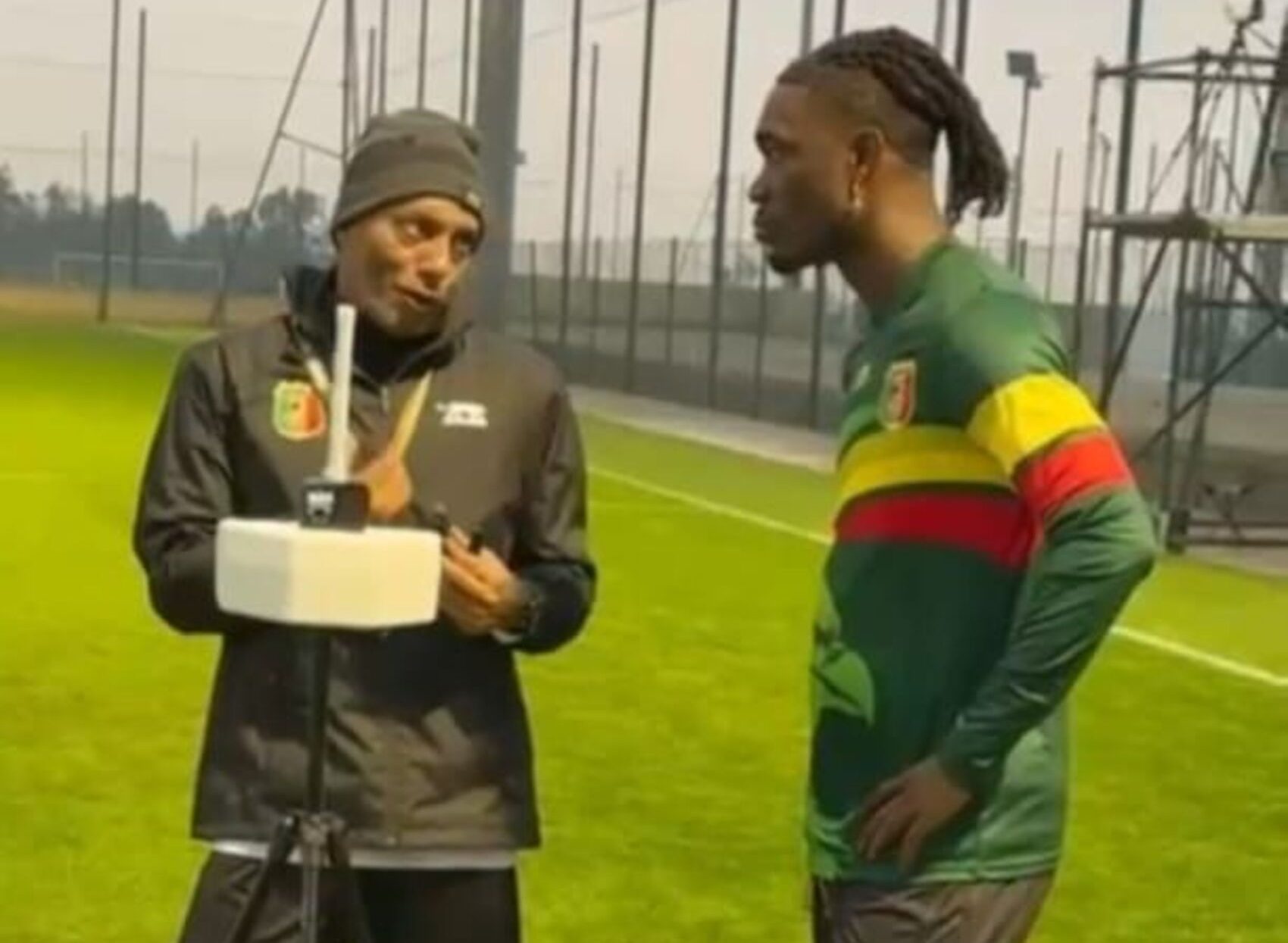 Riedoh Berdien and Spurs star Yves Bissouma 