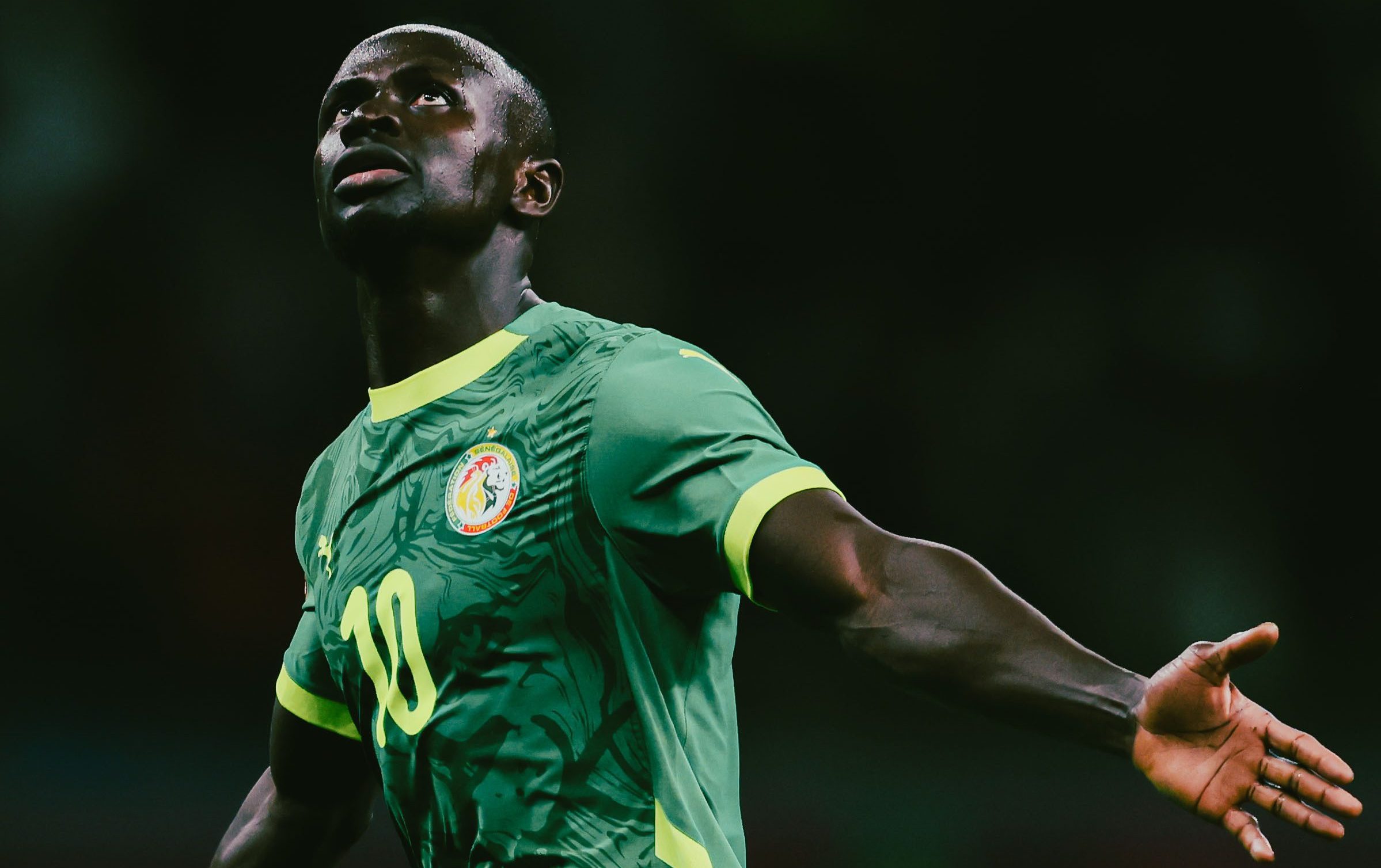 Sadio Mane celebrates at AFCON