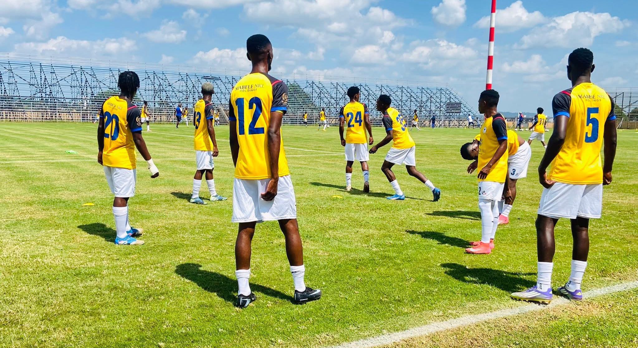 Selwana White Vultures during a warm-up session at the Thohoyandou Stadium