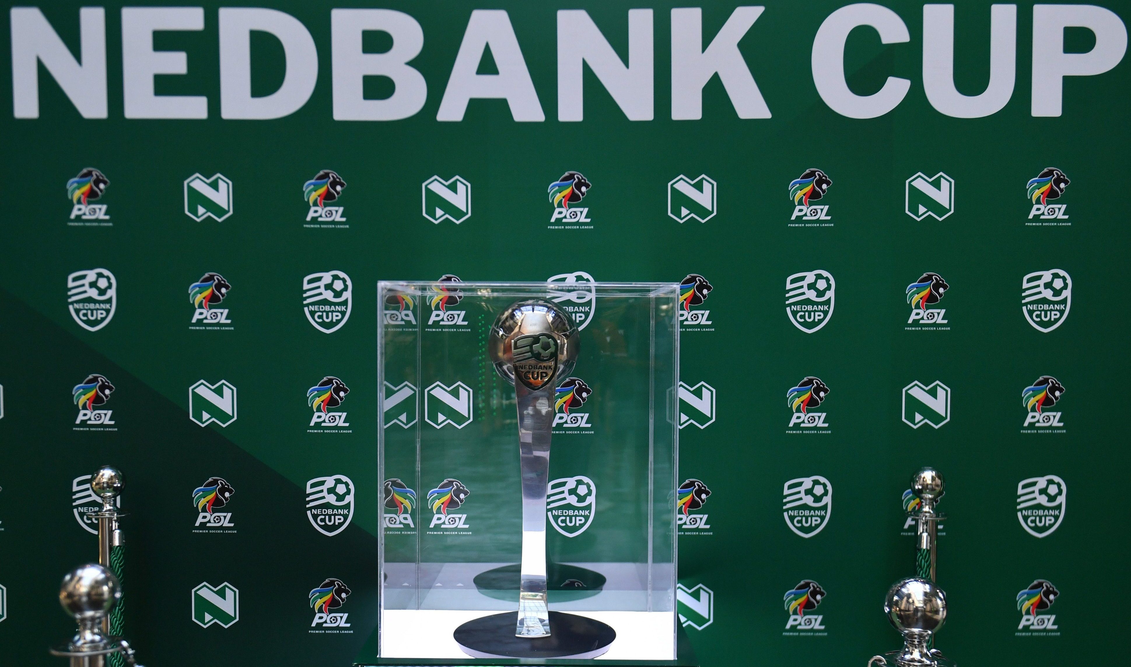 The Nedbank Cup trophy at the 2026 launch in Sandton 