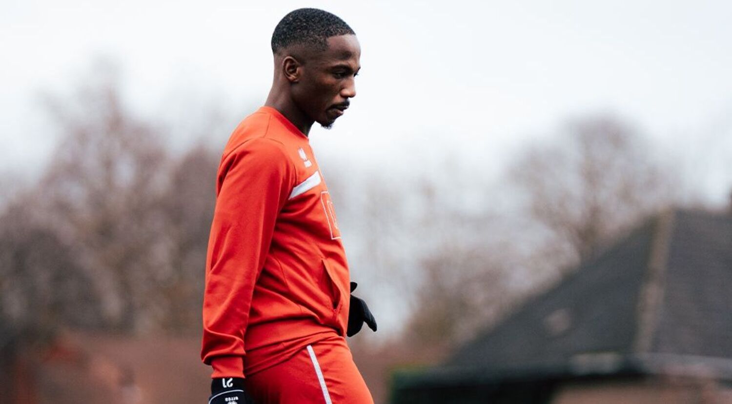 Cassius Mailula at KV Kortrijk training session