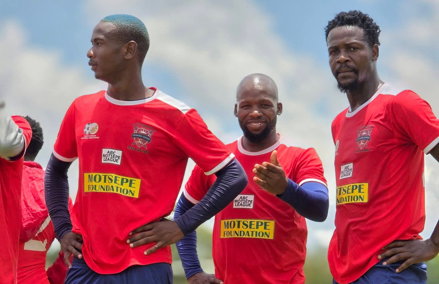 Justice Chabalala with his former teammates at Gomora United
