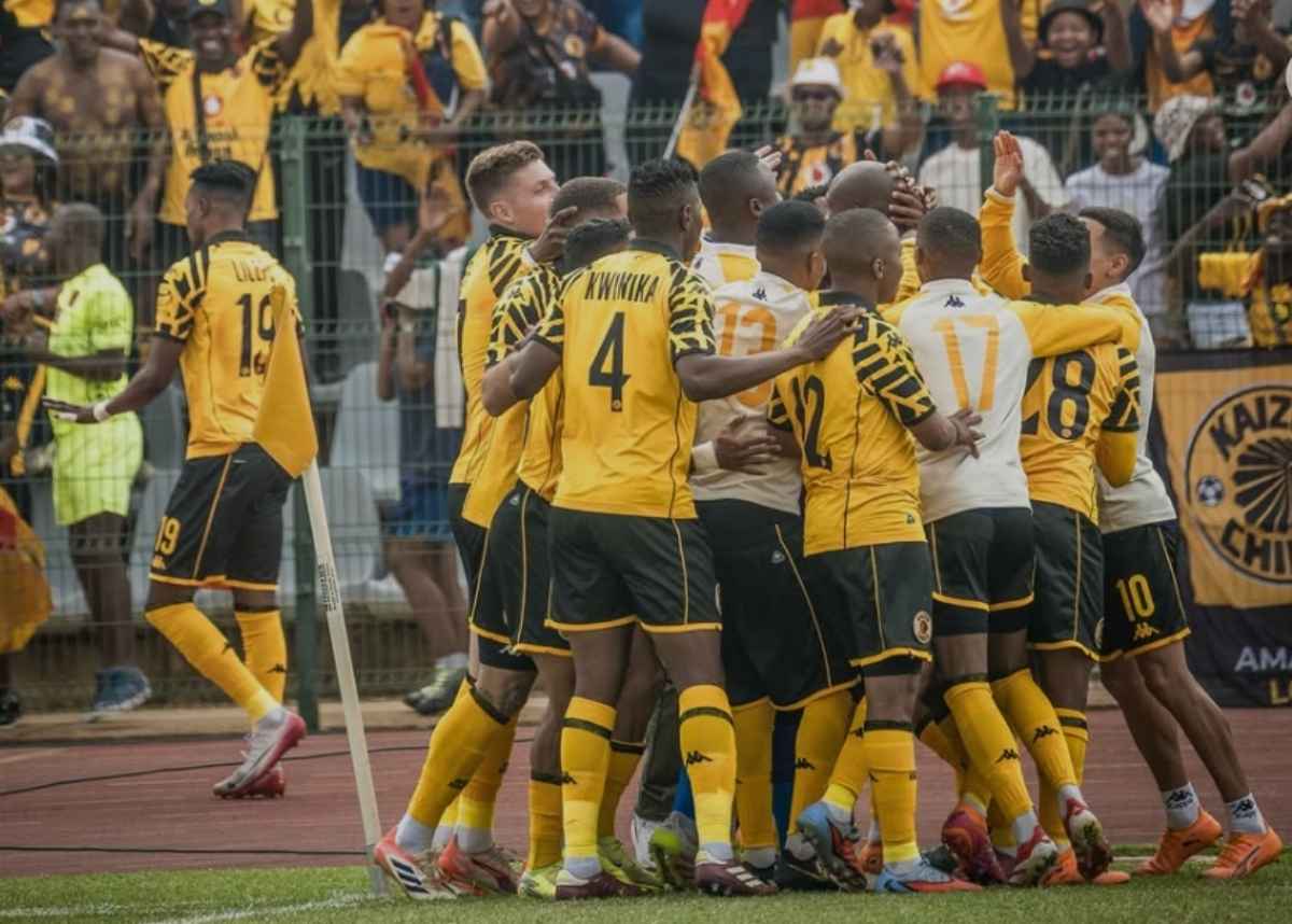 Kaizer Chiefs players celebrate a goal against AS Simba in the CAF Confederation Cup at the Dobsonville Stadium. Image: kcofficial/Instagram