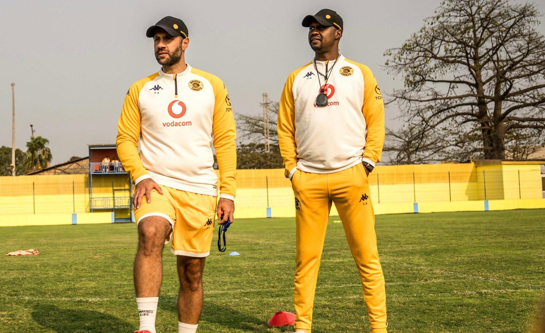 Khalil Ben Youssef and Cedric Kaze of Kaizer Chiefs