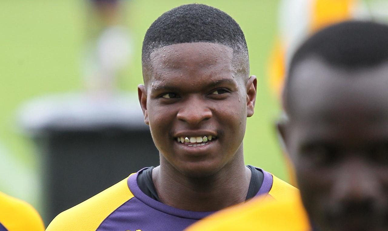 Nkanyiso Shinga of Kaizer Chiefs at training