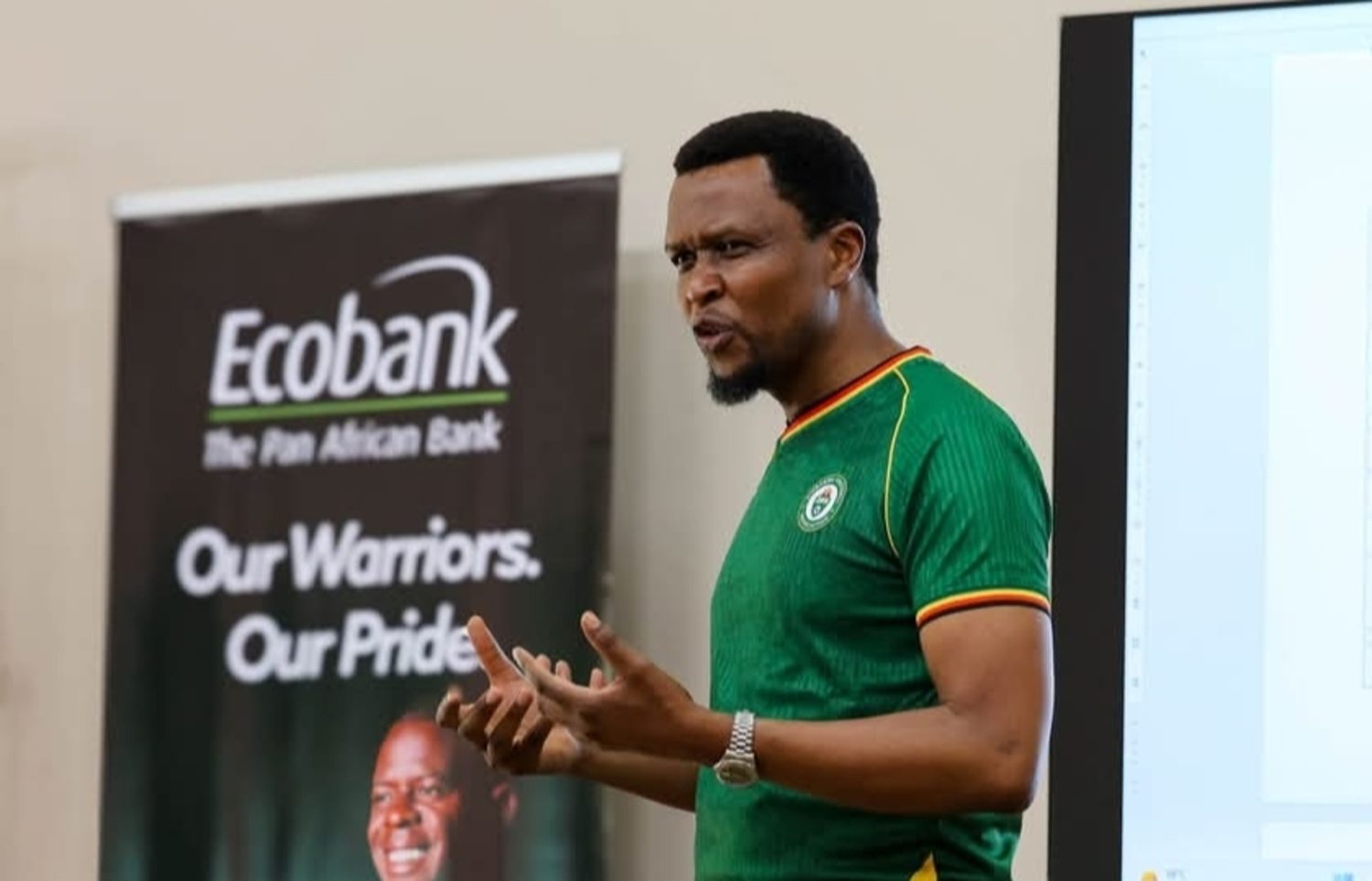 ZIFA president Nqobile Magwizi delivering a speech