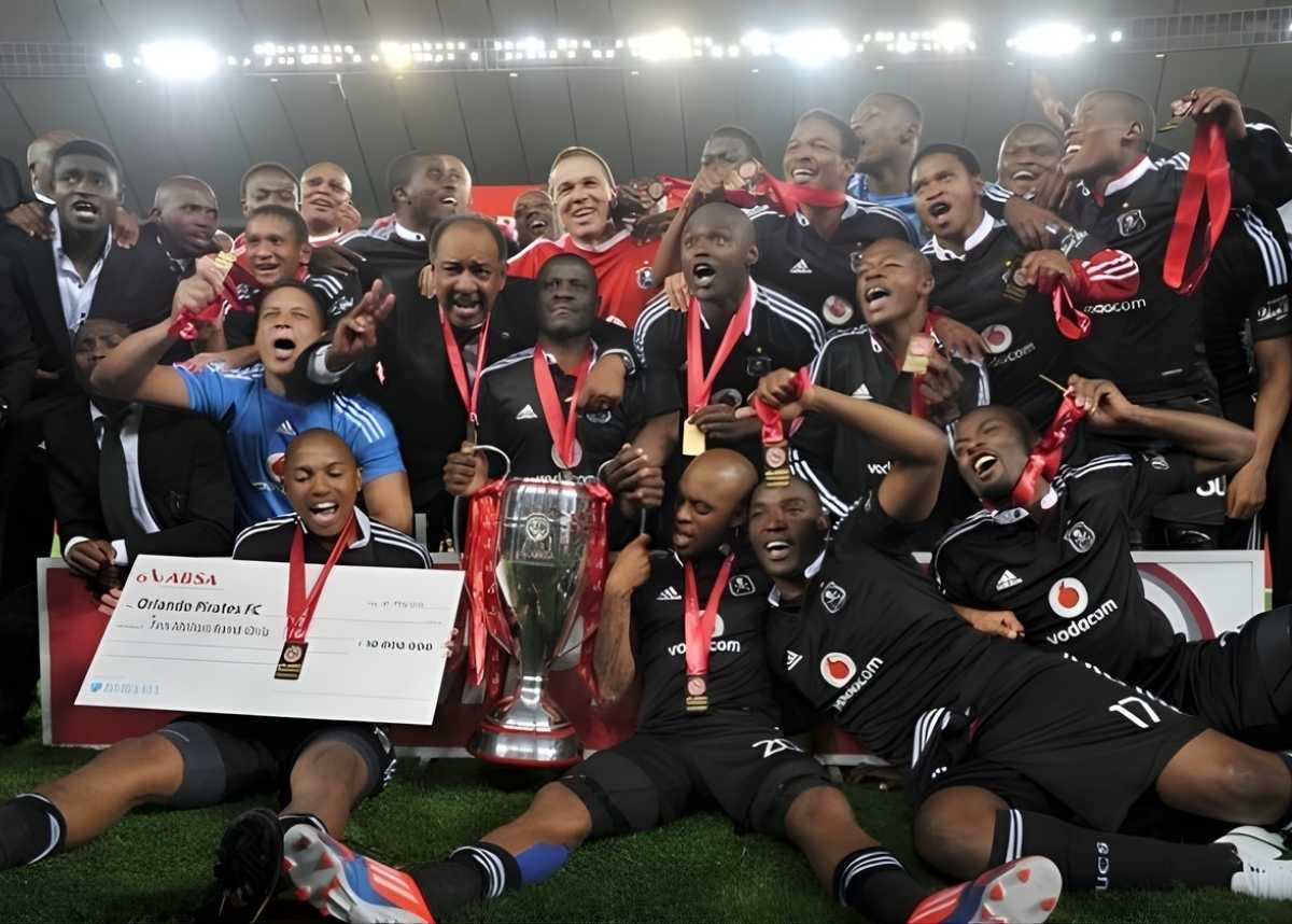 Orlando Pirates celebrate Premier Soccer League glory in 2012. Image: Official PSL