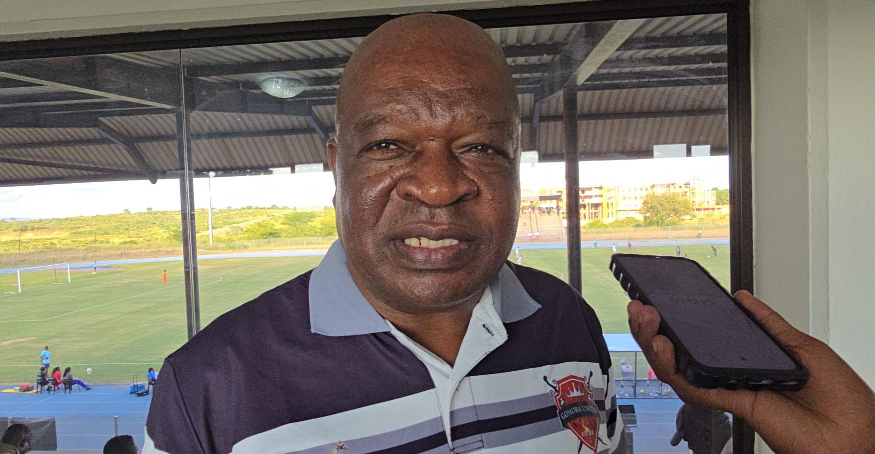 Collins Chabane Local Municipality Mayor Shadrack Maluleke talking to the media 