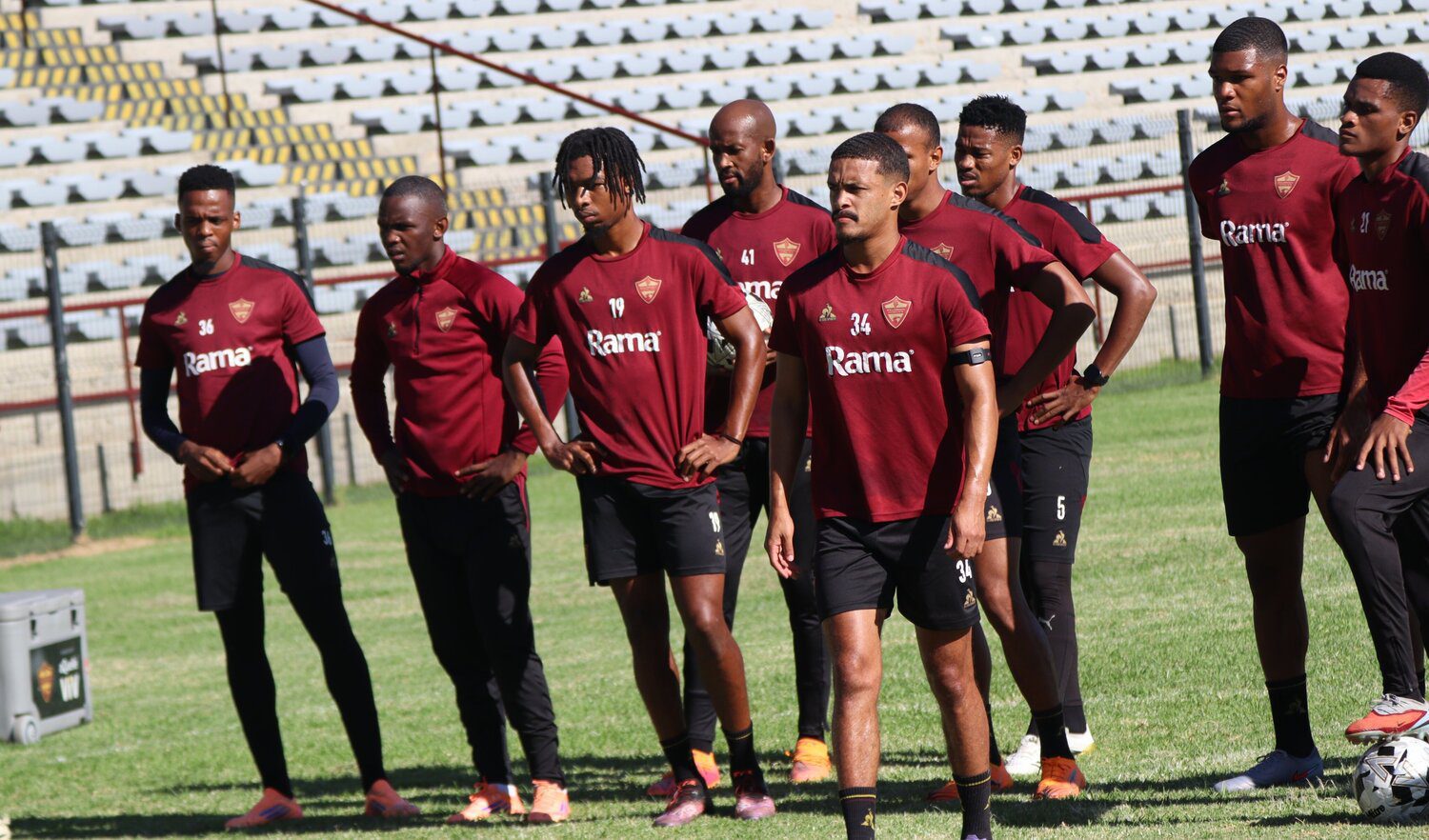 Stellenbosch FC players at training