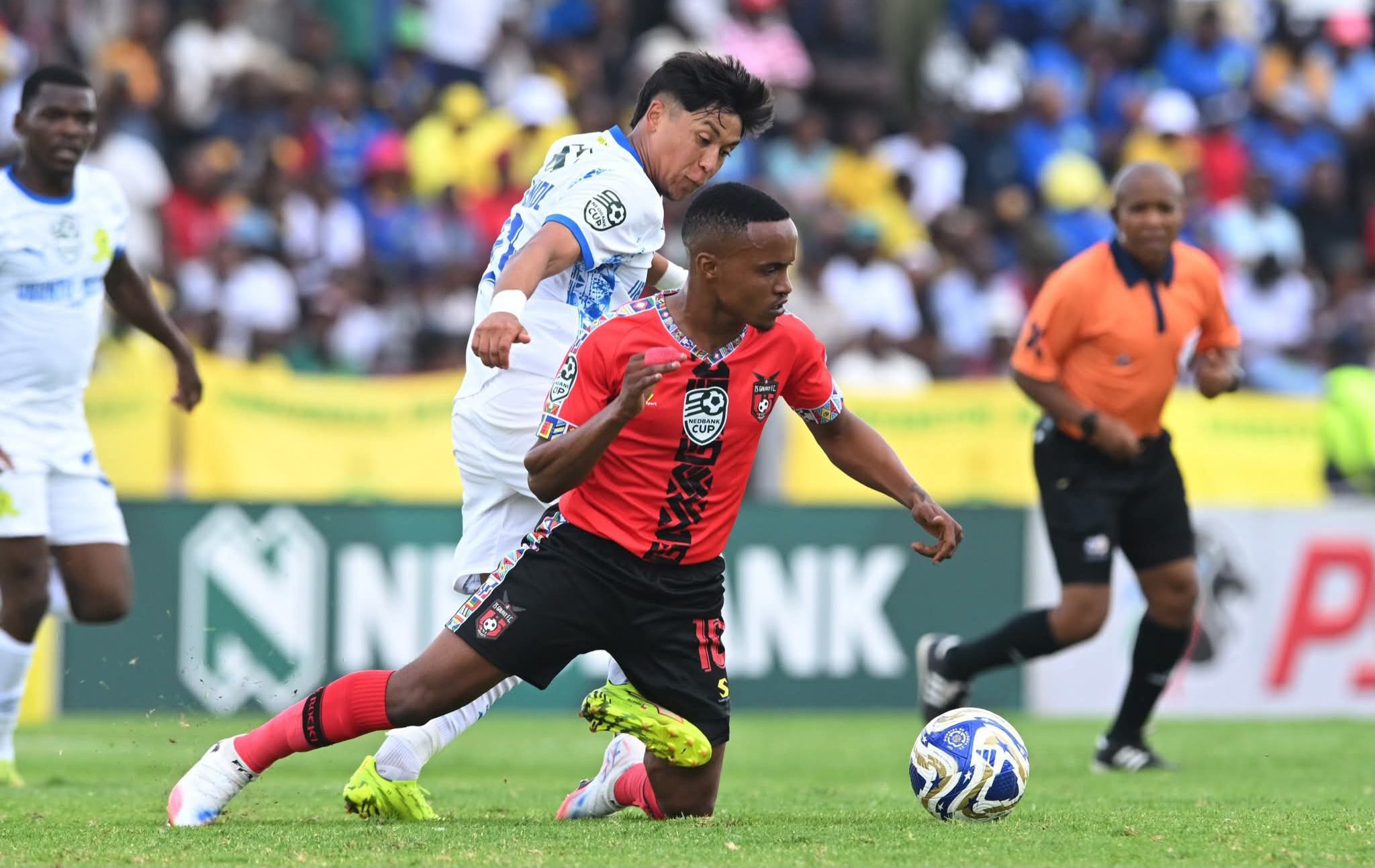 Mamelodi Sundowns midfielder Marcelo Allende in action against TS Galaxy in the Nedbank Cup last 16.