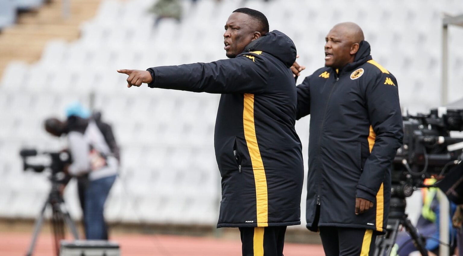 Coach Vela Khumalo giving instructions to Kaizer Chiefs' DStv Diski Challenge players