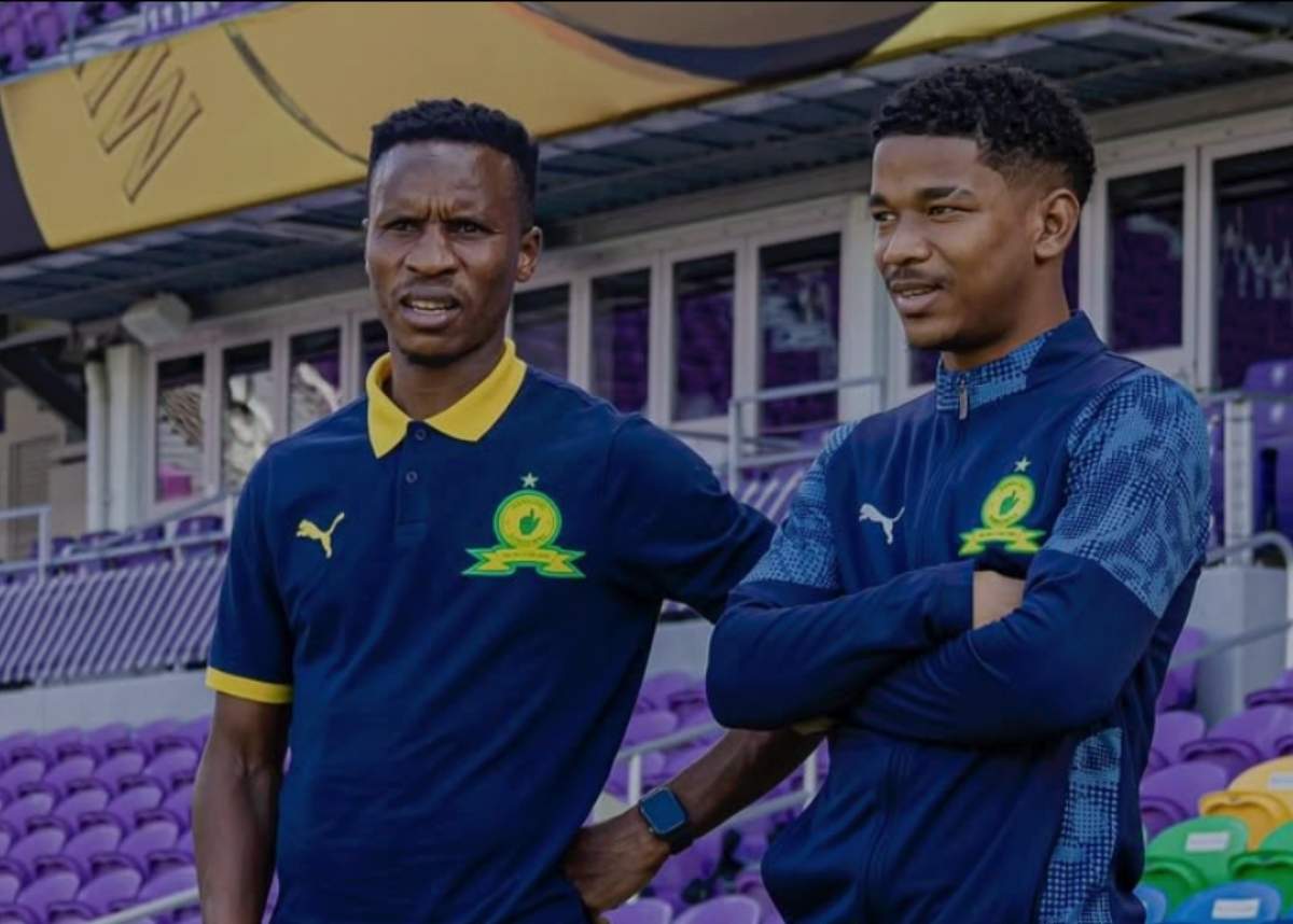 Themba Zwane and Jayden Adams at the FIFA Club World Cup with Mamelodi Sundowns. Image: Mamelodi Sundowns