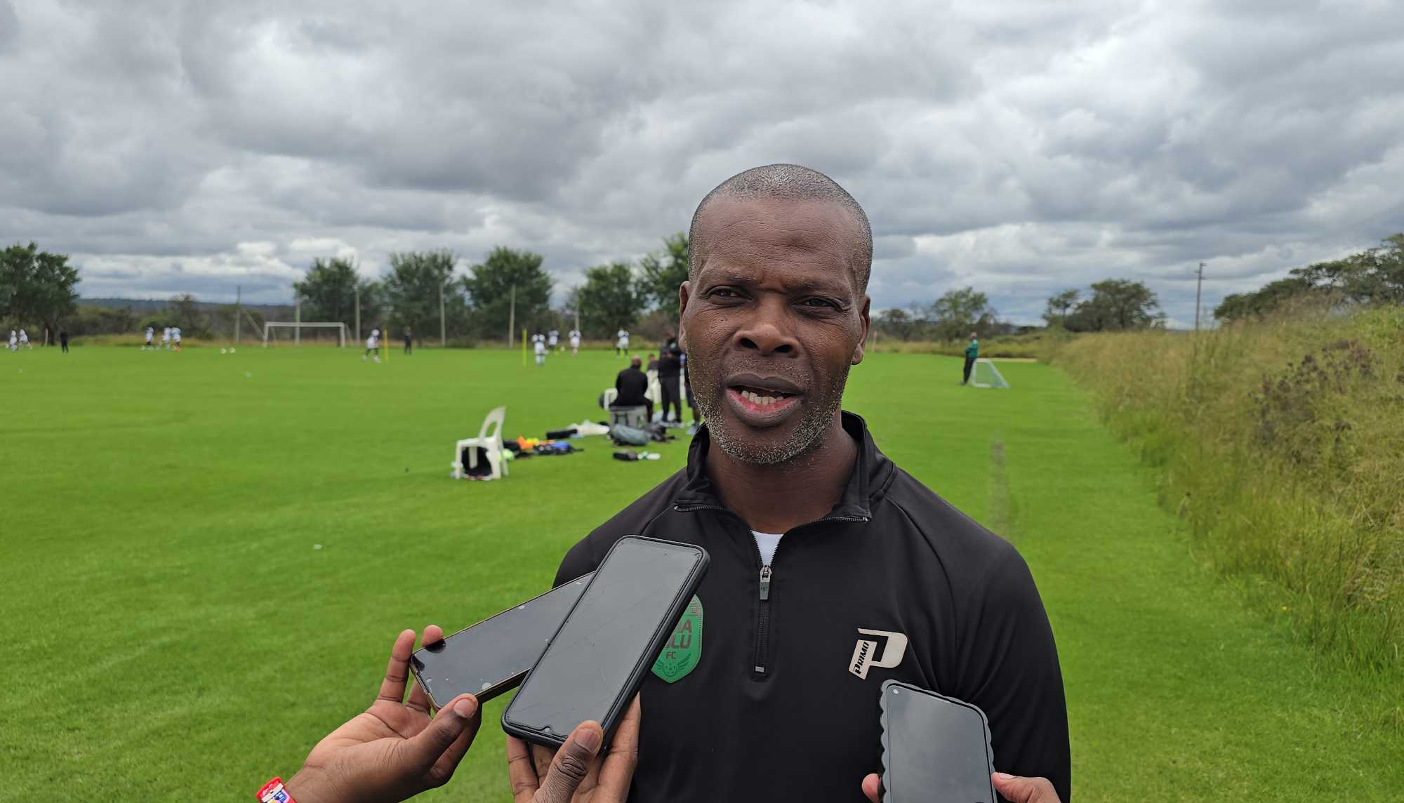 AmaZulu FC coach Arthur Zwane addressing the media at the Ranch Resort in Polokwane.