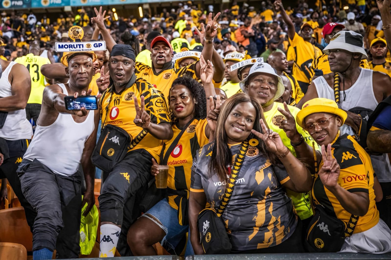 Kaizer Chiefs fans showing support to the team