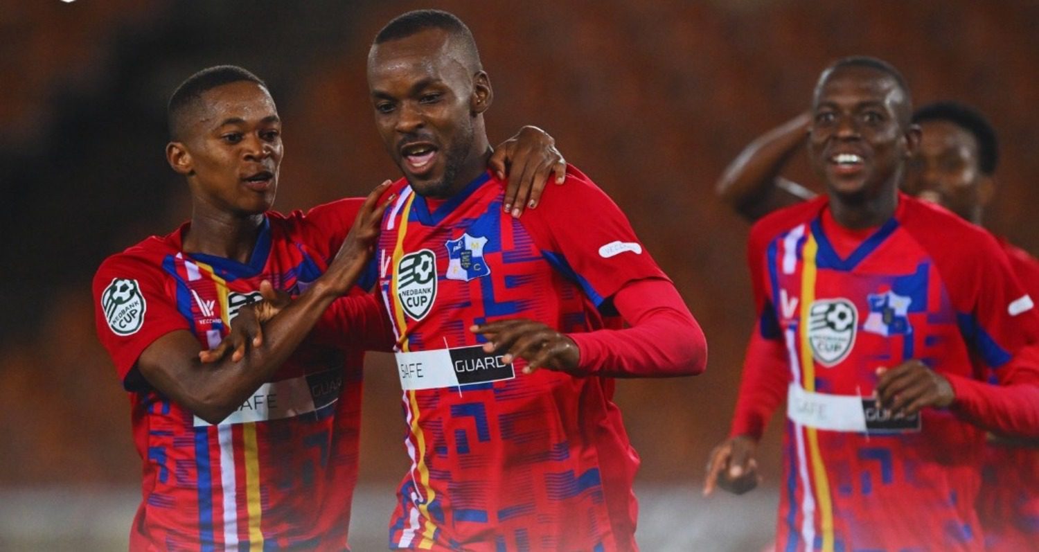 Milford FC Players celebrating beating Sekhukhune United