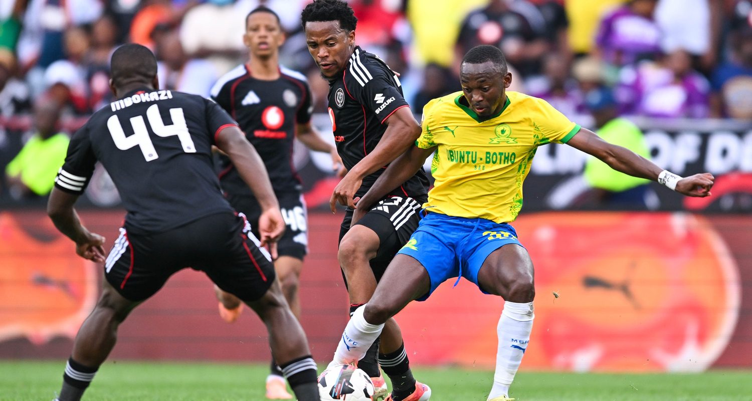 Peter Shalulile in action against Orlando Pirates