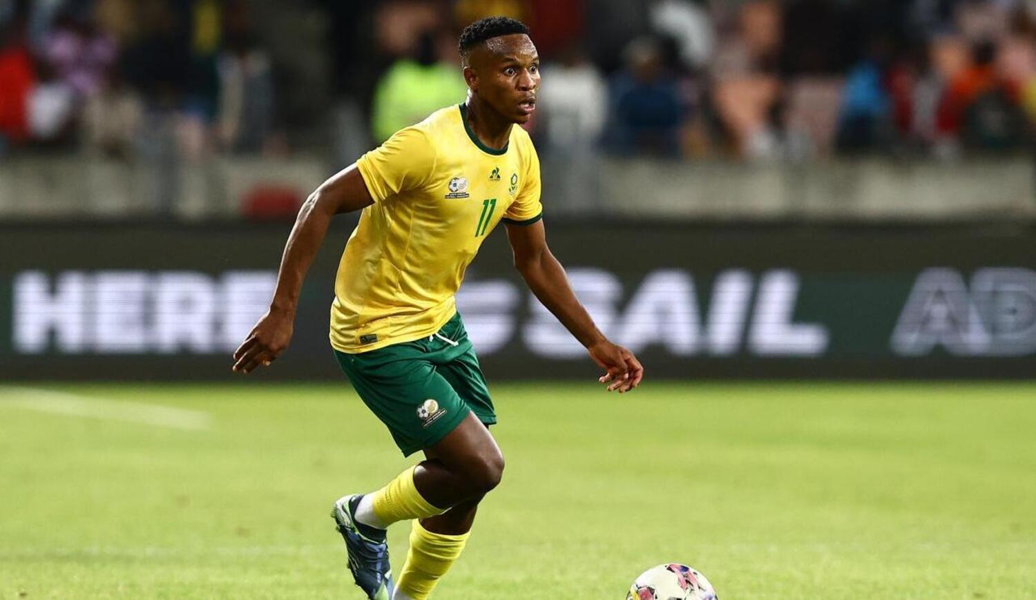 Themba Zwane in action for Bafana Bafana