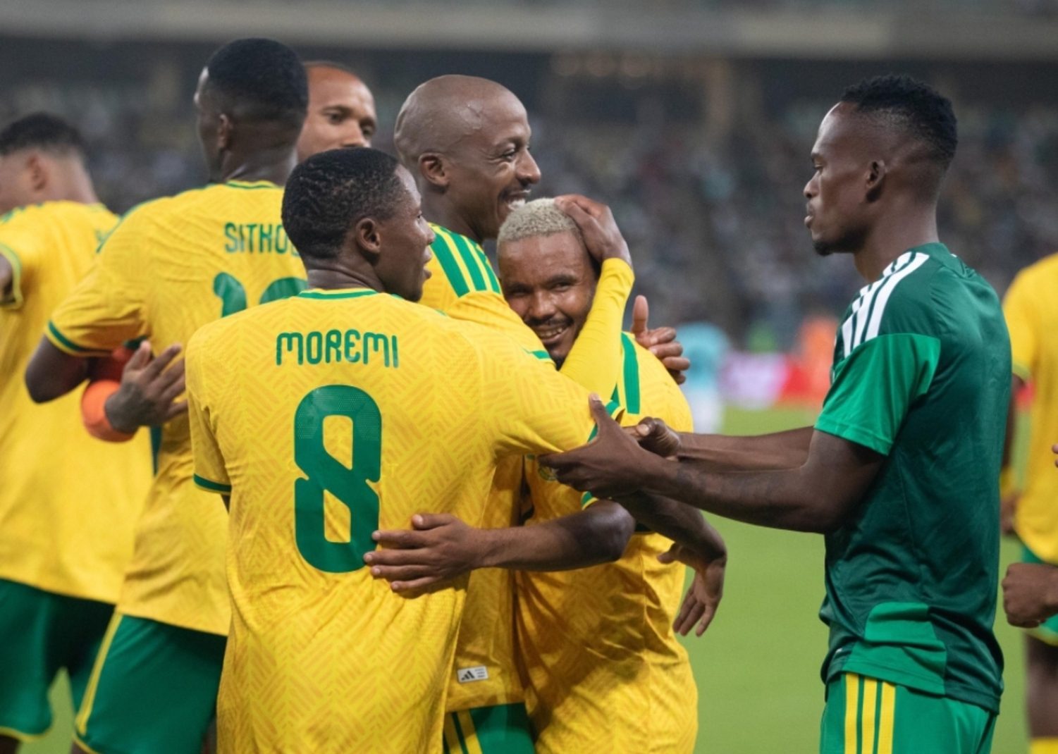 Bafana Bafana during an international friendly match.