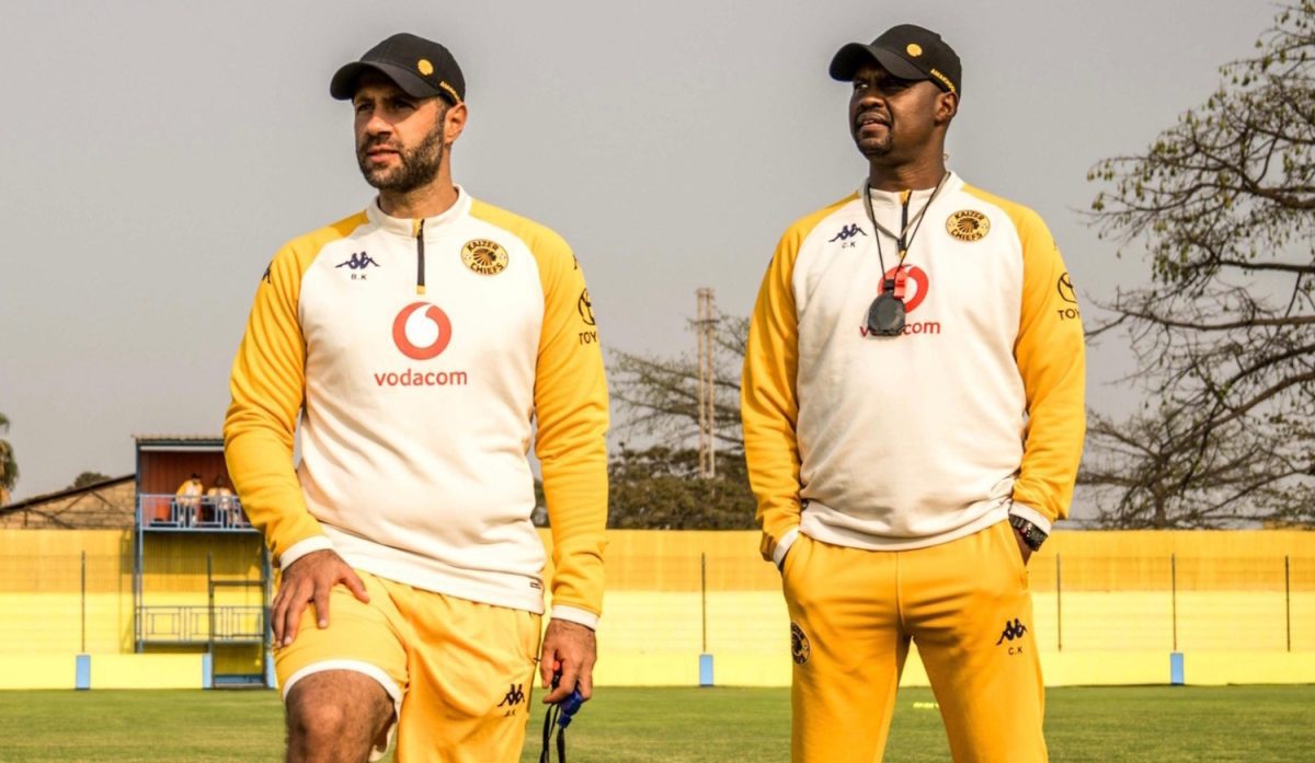 Cedric Kaze and Khalil Ben Youssef during Kaizer Chiefs' training session