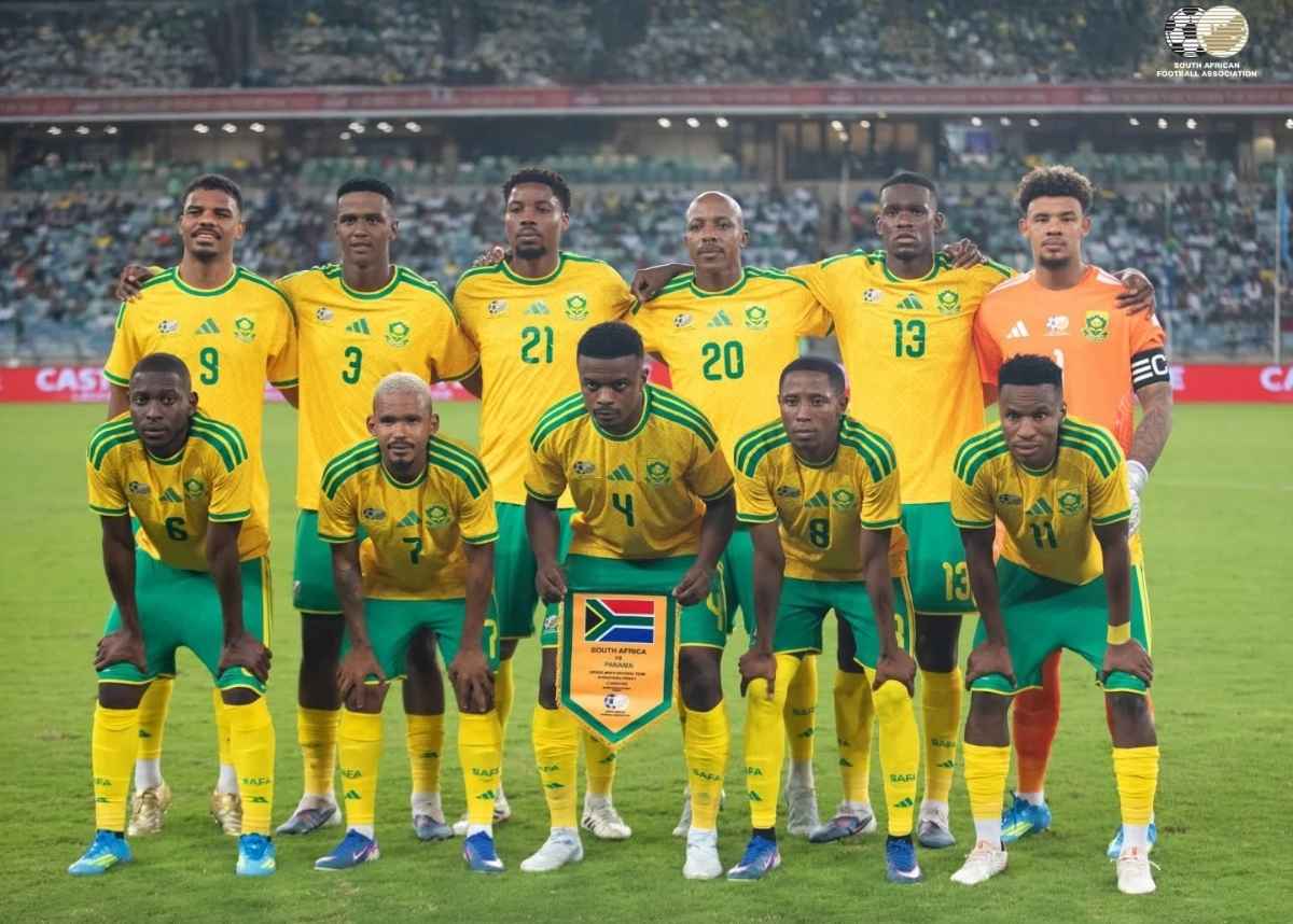 Bafana Bafana team vs Panama at the Moses Mabhida Stadium. Image: Bafana Bafana