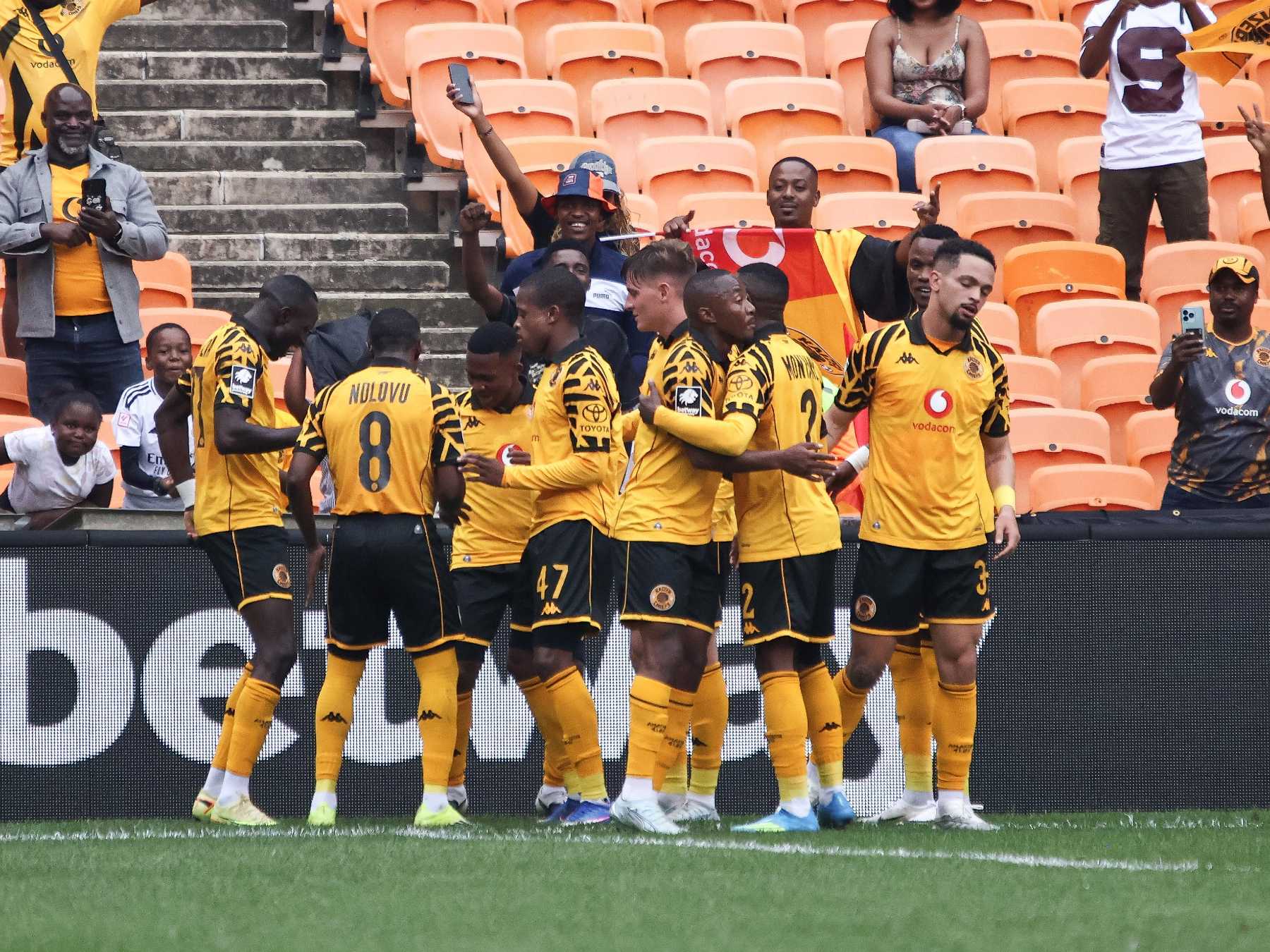 Kaizer Chiefs celebrate a goal against TS Galaxy at FNB Stadium