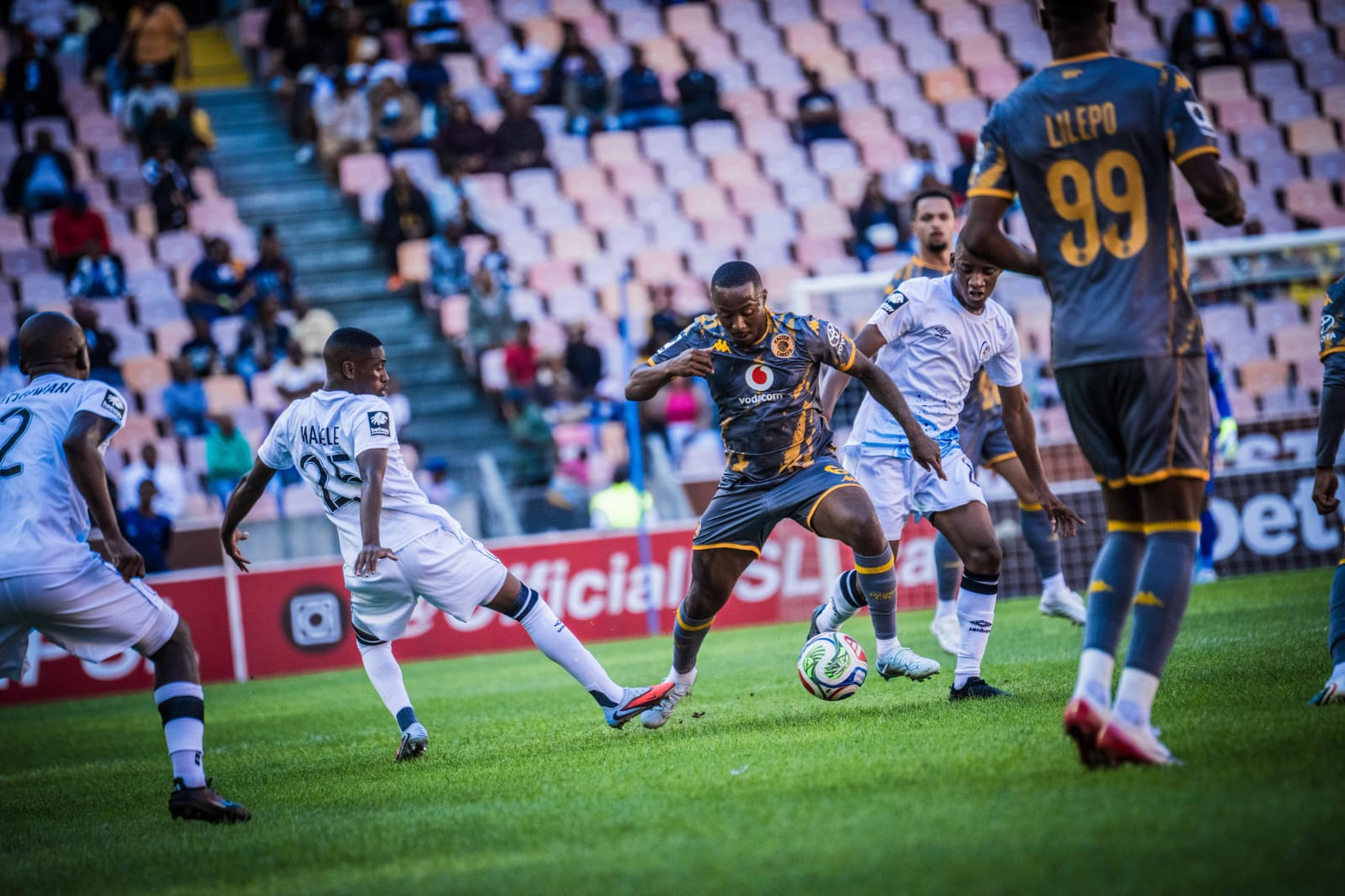 Kaizer Chiefs midfielder Lebohang Maboe in action against Orbit College FC at Nelson Mandela Bay Stadium