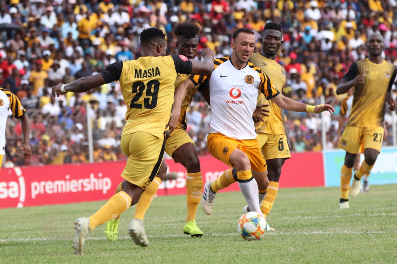 Black Leopards in action against Kaizer Chiefs at the Thohoyandou Stadium. 
