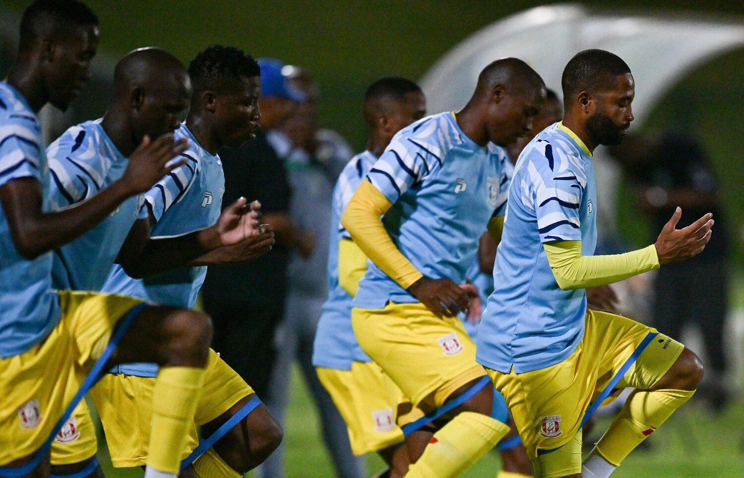 Magesi FC players during the club's warm-up session