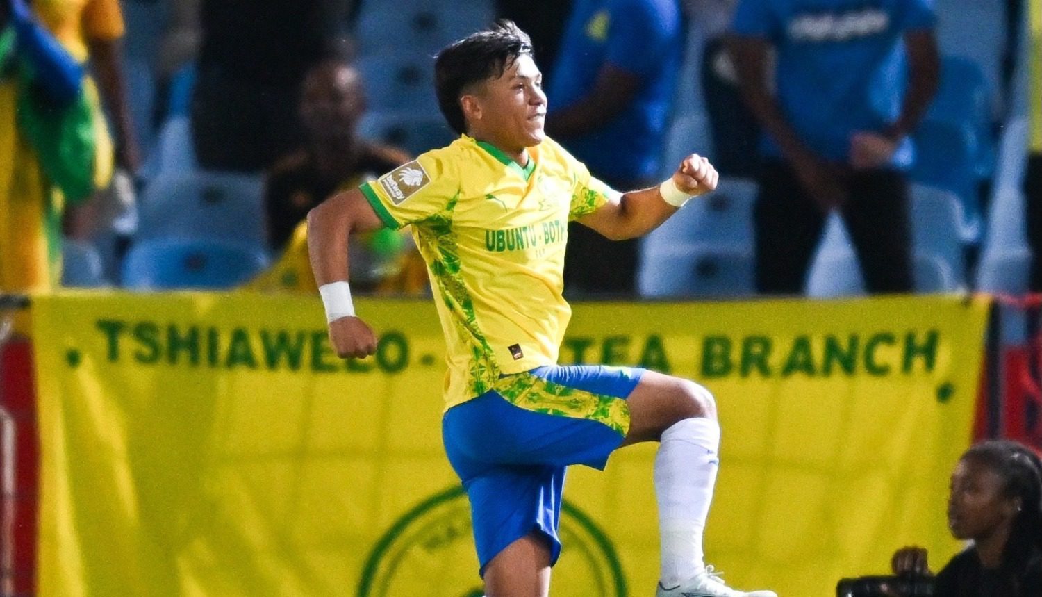 Marcelo Allende celebrating scoring for Mamelodi Sundowns