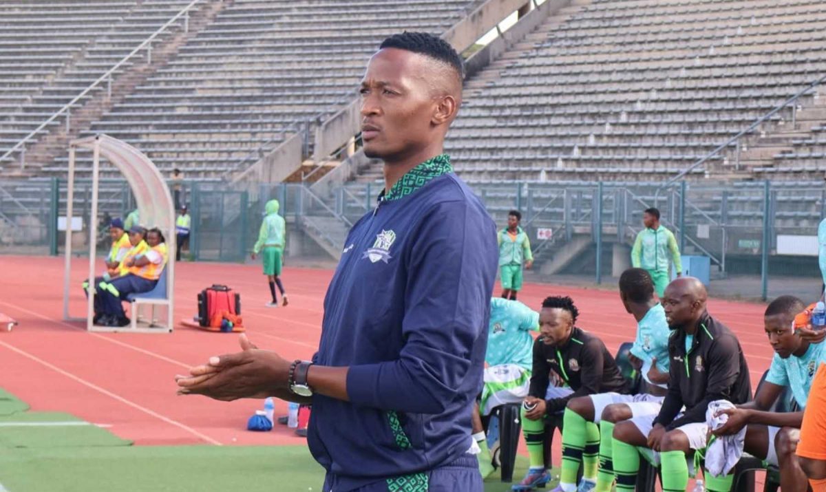 Marumo Gallants assistant coach Matome Mathiane on the touchline