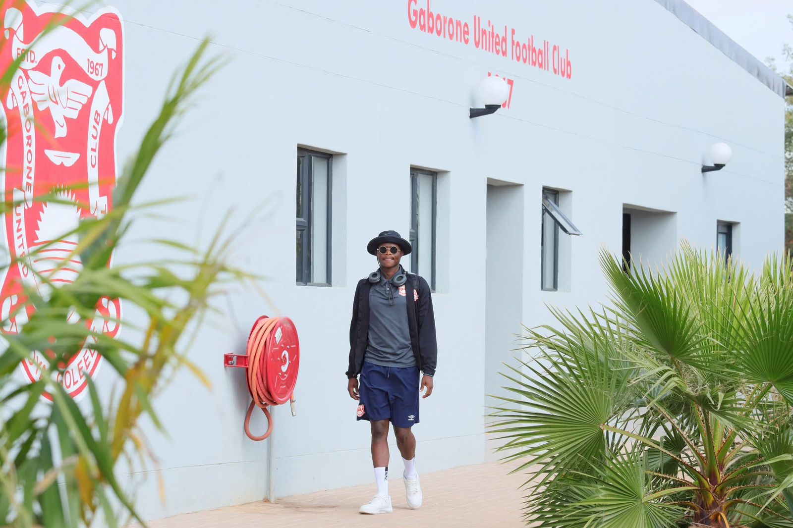 A GU player at the Gaborone United Stadium