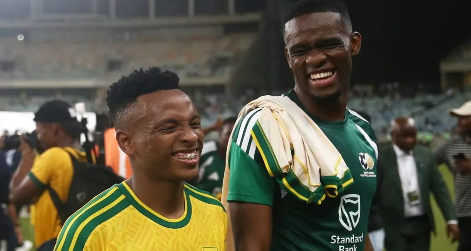 Relebohile Mofokeng with Bafana Bafana