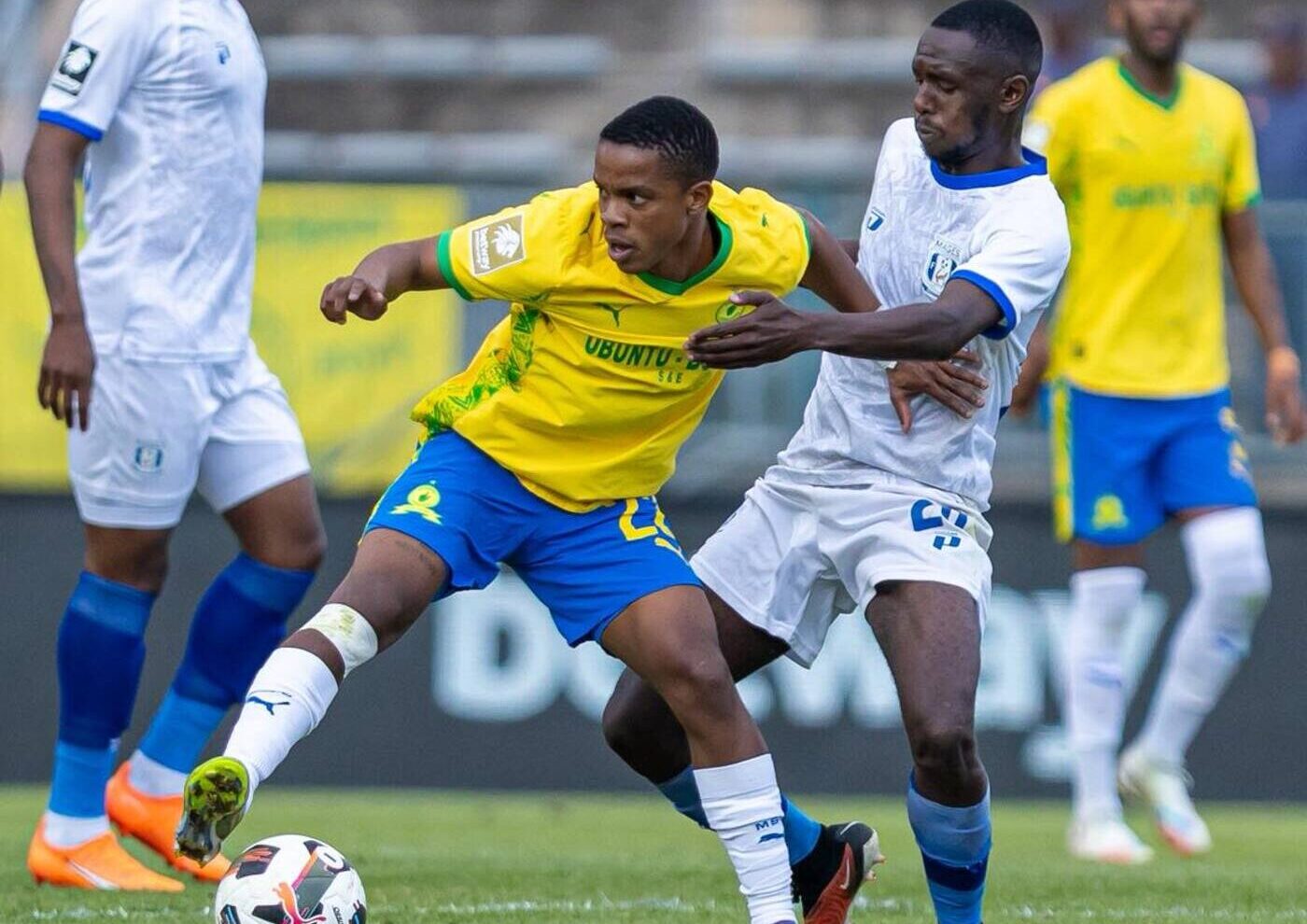 Siyabonga Mabena in action for Mamelodi Sundowns against Magesi FC